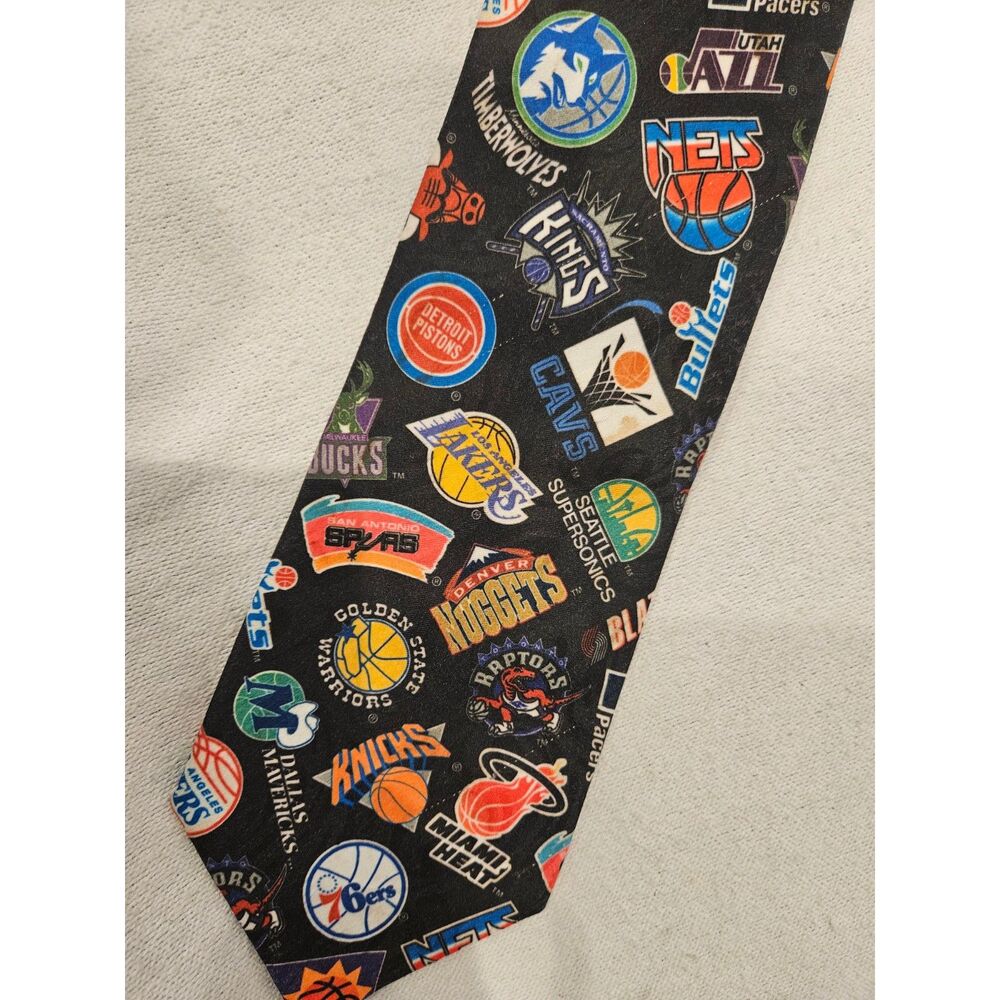 Vintage NBA Logos 1994 NeckTie Tie NBA Teams Wallywear 90s